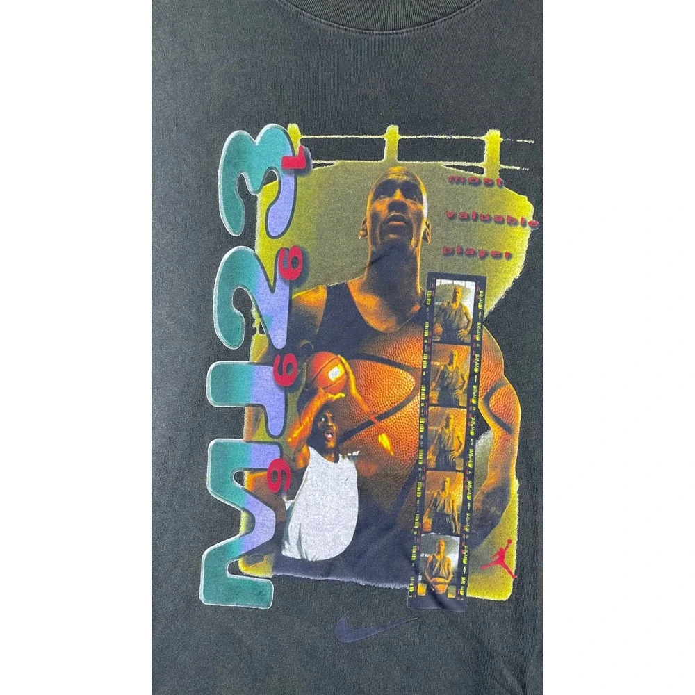 Jordan T-Shirt Mens XL Black Excellent MJ23 MVP Graphic Short Sleeve Tee